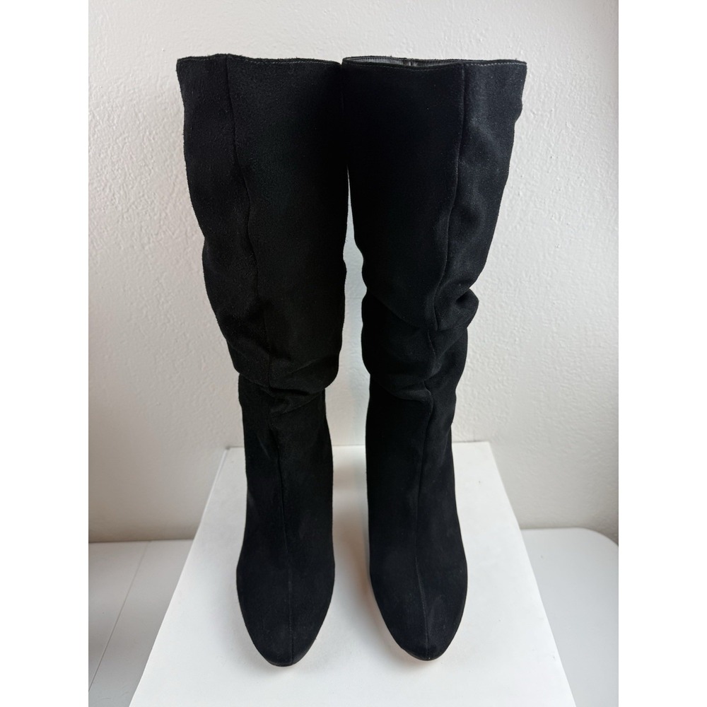 Vince Camuto Womens Gerii Black Suede Leather Slouch Knee High Heel Boots 8.5M - Picture 3 of 8